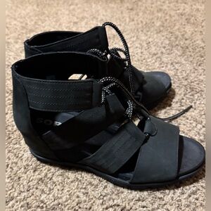 Sorel Women's Black Lace-Up Wedges